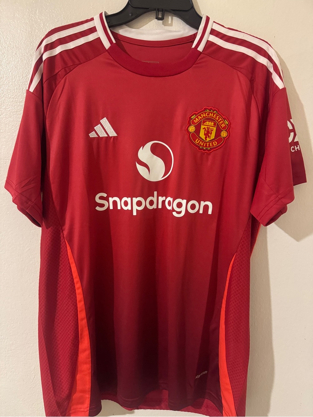 adidas Red Manchester United Snapdragon Football Jersey